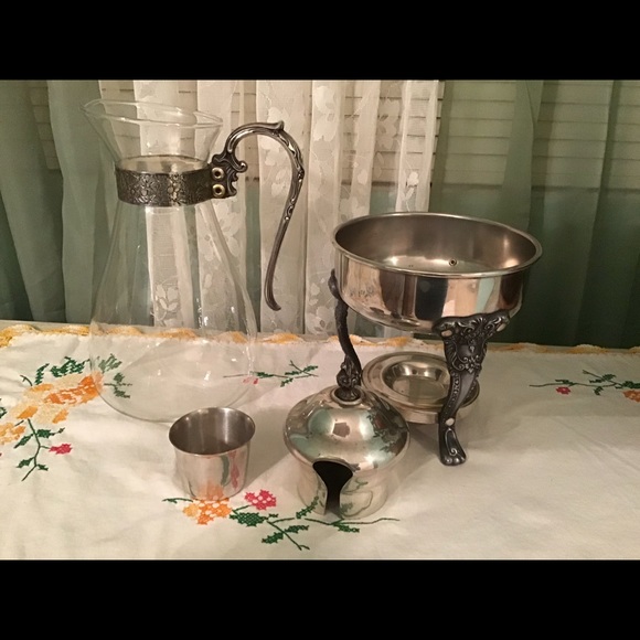 Antique Vintage Leonard Silverplate  & Glass Coffee Carafe - Picture 3 of 5